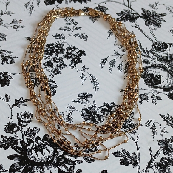 Monet Jewelry - MONET Vintage Feminine Elegant Goldtone Mini Bead Multi-Strand Choker  Necklace